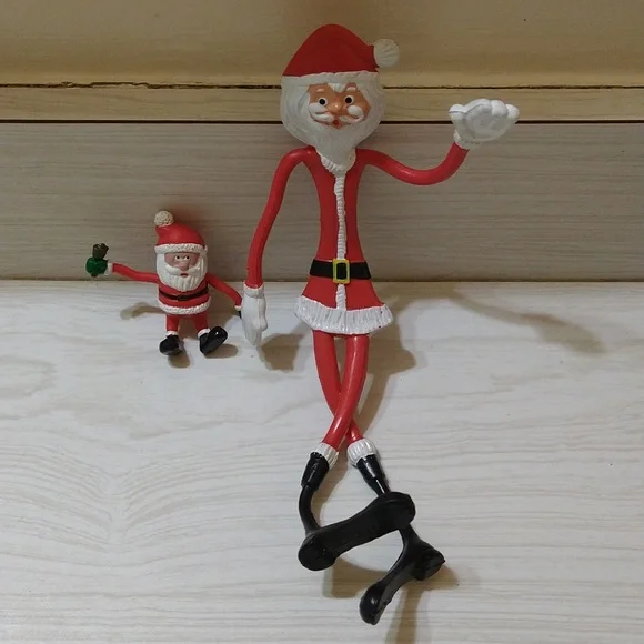 Vintage Pair of Santa Pen/Pencil Decor Christmas Bendies - Picture 4 of 8